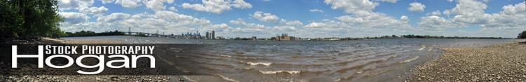 Philadelphia and Delaware River From Pettys Island panorama